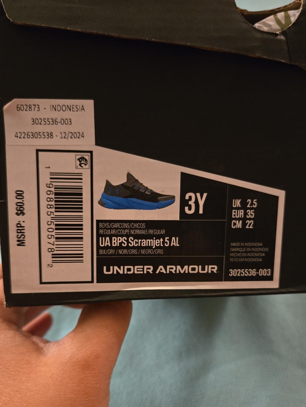 Under Armour Boys Scramjet 5 AL Sneakers - Black & Blue